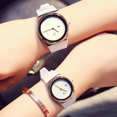 China Creativity GUOU sports waterproof simple silicone round calendar watch trend quartz couples watch unisex watch for sale