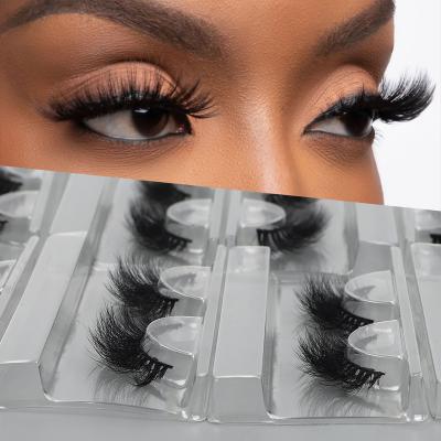 China Wholesale Natural Long Real Mink Lashes Strip Eyelashes With bundling For Women 18mm Mink Lashes Fluffy for sale