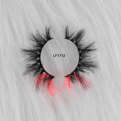 China Free Sample Natural Long Eye Lashes Colored Mink 5d Lashes With Logo 20mm Color Lashes Custom Seller Cruelty Free Fluffy Vegetarian for sale