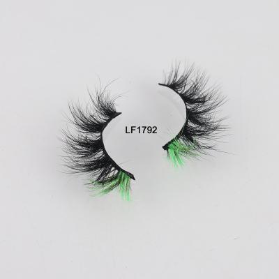 China Colored Mink Strips Eyelashes Colored Ends Fluffy 3D Mink Lash Colorful Eyelashes Full Strip Long Big Natural Wholesale Discount Bulks Wick for sale