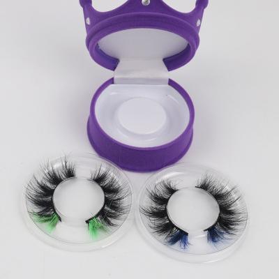 China Natural Long F SI eyelashes with color 100% mink lashes 25mm real mink 3d strip eyelashes whosale colored eye lashes colored lashes for sale