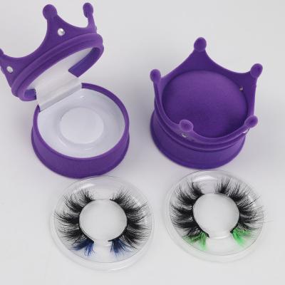 China Wholesale natural long color eyelashes and custom individual 5d colored lashes 3d colored mink lashes lashes box packaging 100% custom real mink for sale