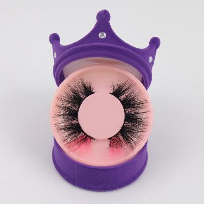 China Long Natural 3d False Mink Eyelashes 20mm Mink Color Eyelash Wholesale Customized Lashes Boxes Rose Gold Diamond With Logo Lashes Box for sale