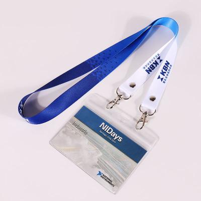 China Multi-Fit Fashion Automotive Promotional Plastic Business Gift ID Card Holder Rigid Lanyard With Double Clip for sale