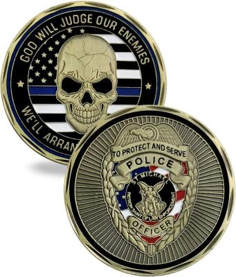 China Europe Wholesale Cheap Prizes 3D Skull Challenge Coins Good Luck Heads Tails Game for sale