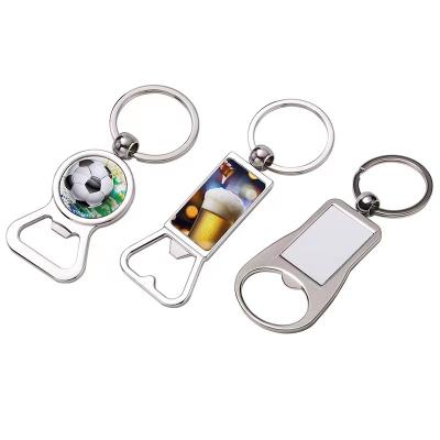 China Promotion Gift Wholesale Blank Metal Keychains Hign-quality Sublimation Blank Bottle Opener Key Chain Sublimation Key Chain Metal Metal for sale