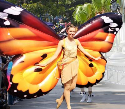 China Oxford Or PVC Wholesale Custom Butterfly Wings Walking Inflatable Costumes For Adults for sale