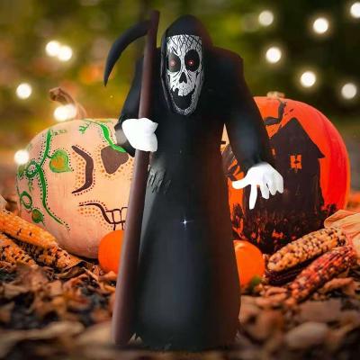 China Oxford Cloth Or PVC Customized Size Advertising Evil Ghost With LED Light Inflatable Halloween Decorations Model for sale