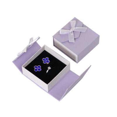 China Professional Durable Beauty Eco-friendly Durable Magnetic Ribbon Bow Jewelry Double Open Gift Box With Customized Logo for sale