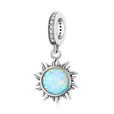 China Long Color Keeping Exquisite Glittering Opal Little Sun Charms Pendant S925 Sterling Silver Bracelet for sale