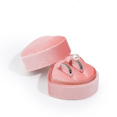 China Wholesale custom made high quality velvet necklace ring logo heart shaped jewelry box eco-friendly durable earrings for sale