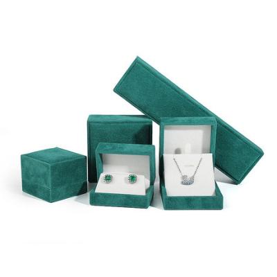 China New Design Turquoise Jewel Box Velvet Ring Box Fashion Necklace Earrings Bracelet Durable Eco-friendly Jewelry Box for sale