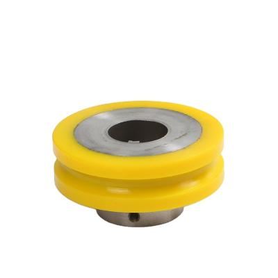 China Eco-friendly PU Wheel Hot Sale Polyurethane Coater Wheel Force Conveyor Roller High Tensile Polyurethane Wheel PU Te koop