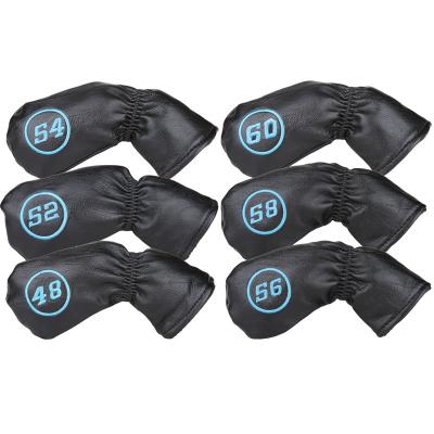 China Golf Black Head Wedge Cover Puppy Cover 48 52 54 56 58 60 Degree Putter Cover 6PCS/SET for sale