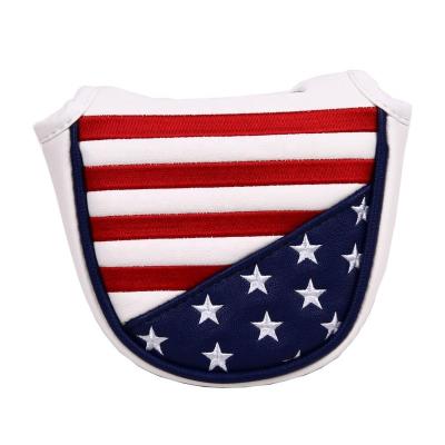 China Golf USA Flag Star Mallet Putter Headcover Magnetic Putter Cover Putter Cover for sale