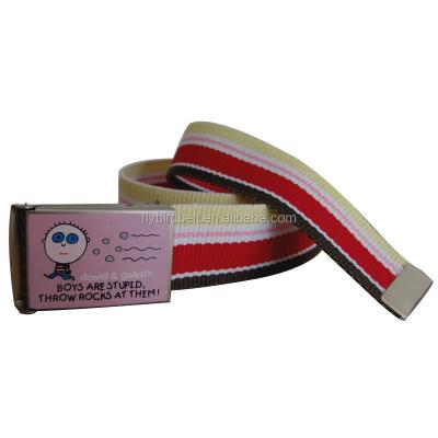 China Fashion Comfortable Custom Kids Kids Funny Cute Web Belt for sale