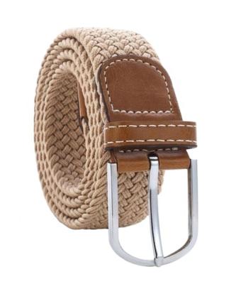 China Hot Selling High Quality Braided Elastic Stretch Belt For Men/Women/Junior With Leather Loop End Tip for sale