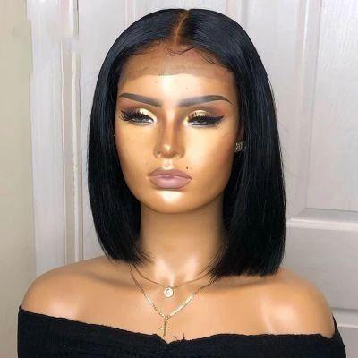 China Silky Straight Wave Glueless Remy Short Closure Bob Wig, Brazilian Lace Front Wig, Lace Front Human Hair Wigs Bob for sale