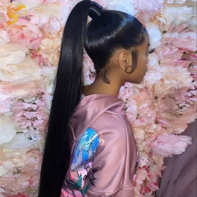 China Wholesale Raw Hair Ponytail Drawstring Hair Top Ponytails, Raw Hair Ponytail, Remy Long Ponytail Hair Extension for sale