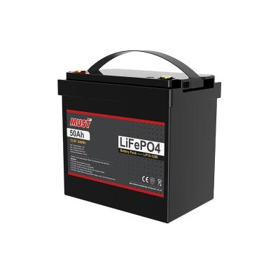 China Long Life MUST Lifepo4 Long Life Storage Battery Pack 12V 50AH Deep Cycle Lithium Ion Battery for sale