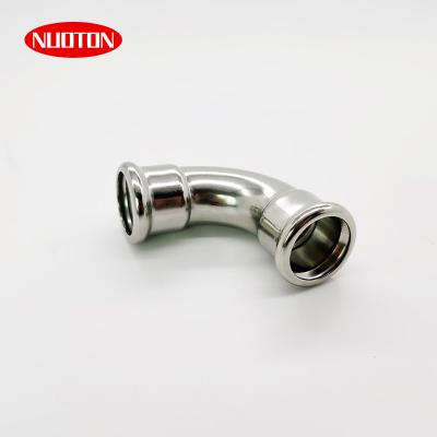 China SS316L Mapress Fitting 316L Stainless Steel 90 Degree Elbow Pipe Press Fitting for sale