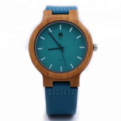 China Automatic Date Wholesale China Quartz Genuine Leather Waterproof Wood Watch for sale