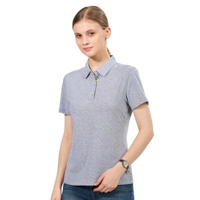 China QUICK DRY Good Quality Woman Polyester Custom Embroidered Slim Fit Gym Polo Shirts for sale