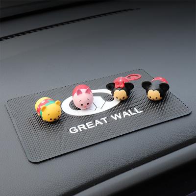 China Brief & Car Color Sticky Pads Storage PVC Protective Pad Phone Dashboard Auto Interior Anti-slip Simple Silicone Pads For Car Customizable Logo for sale