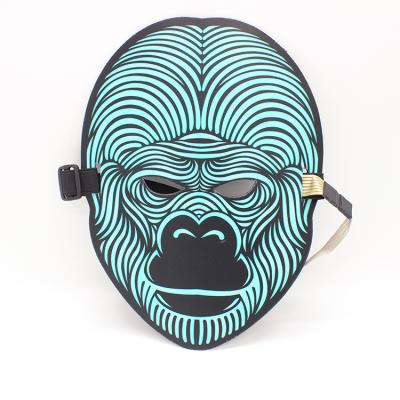 China EL Lighting EL Lighting Wholesale LED Noise Activated Monkeys Mask Light Up EL Light Monkeys Party Masquerade Mask for sale