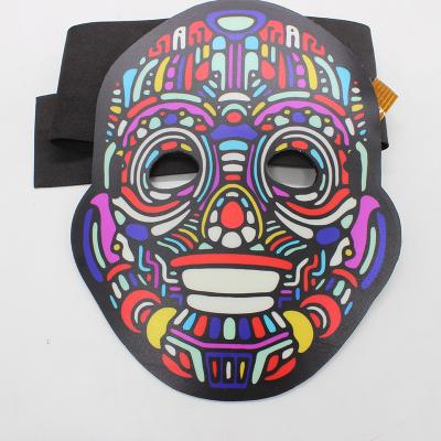 China Sound Activated Mask Sound Activated Mask Sound Activated EL Panel Mask Music Control Mask LED Halloween Light Flashing Mask for sale