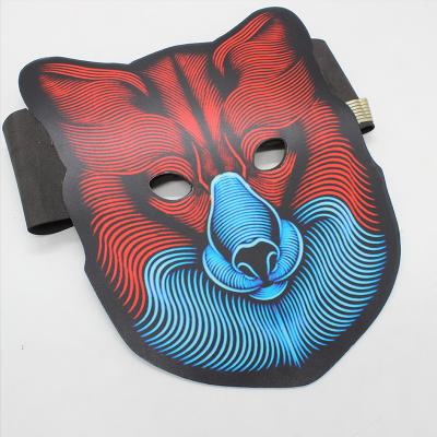 China Sound Activated Sound Activated Sound Activated Sound Activated Halloween Fox Head LED Mask Party Dancing Rave EL Panel Mask for sale