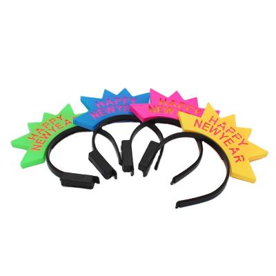 China Wholesale Custom Plastic Party Happy New Year Light Headband for sale