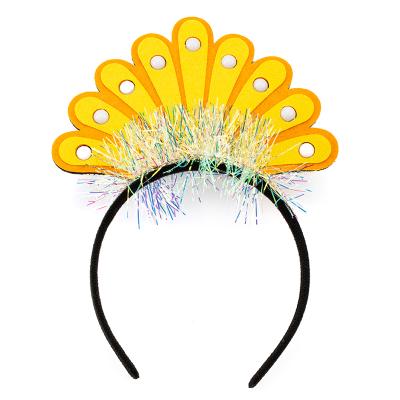 China 2021 nonwovens new wholesale nonwoven peacock led headband for sale