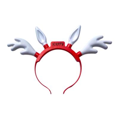 China Wholesale custom plastic plastic light up hchristmas headband reindeer for sale