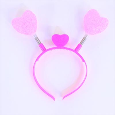 China Wholesale Custom Plastic Plastic Party Led Pellet Headband Light Heart Headband for sale