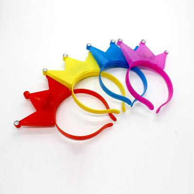 China Wholesale Custom Plastic Party Lighting Plastic Headband Led Crown Headband for sale