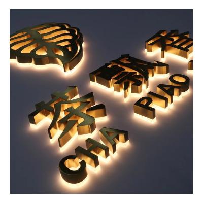 China Adaptor Power Supply Customized Outdoor Stainless Steel LED Backlit Illuminated Signs for sale