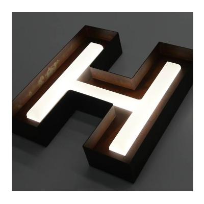 China High Brightness LED Light Stainless Steel Backlit Acrylic 3d Lighted Letter Logo Sign for sale