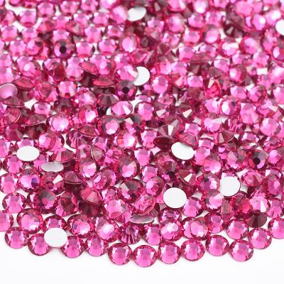 China High Quality Fuchsia Glass Crystal Rhinestones For Decoration of Flatback Crystal Strass Stones Non Hotfix Flatback for sale