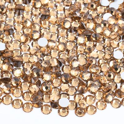 China Glass Crystal Rhinestones For DIY Topaz Color Stone Flatback Non Hotfix Strass Light Flatback SS6 SS8 SS10 SS12 SS16 SS20 SS30 for sale