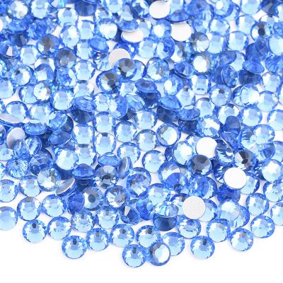 China Flatback SS6 10 Light Crystal Rhinestone For Nail Art Glass Decoration of 12 16 20 30 Stones Sapphire Color Strass Flatback Crystal for sale