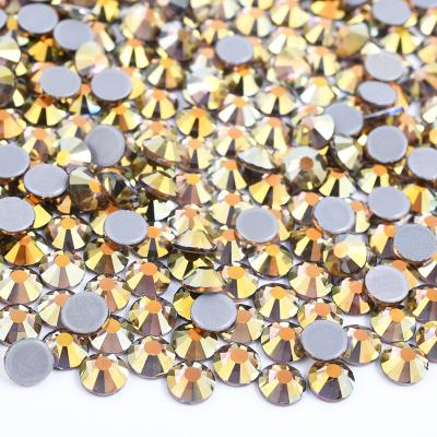 China High Quality Flatback SS6 SS10 SS16 SS20 Iron On Glass Stones Flatback Hotfix ab Crystal Rhinestones For Strass Clothes for sale