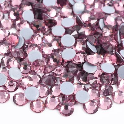 China Glass Stones Hotfix Strass Flatback Crystal Rhinestone For Decoration Light Amethyst Flatback Wholesale SS6 SS10 SS16 SS20 for sale