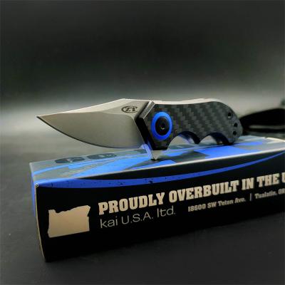 China ZT 0022 mini camping hunting knives carbon fiber folding pocket Non-variable EDC knife outdoor survival for sale