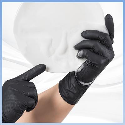 Chine Diamond Texture Disposable Nitrile Gloves noir saupoudrent libre pour l'automobile industrielle à vendre