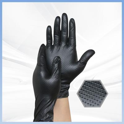 Chine Gants de sécurité Travaux de construction Gants de nitrile texturés au diamant Gants de sécurité en caoutchouc antidérapant épaissis Gants à nitrile jetables à vendre