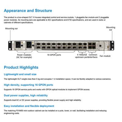 China MA5801-CG16-H1-16 Combo ONU PON Port/AC Telecom Fiber Optic Device for FTTH Connection for sale