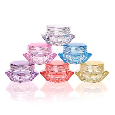 China Luxury Skin Care Series 3g 5g Empty PS Plastic Jar For Lotions And Creams / Cream 11 Colors Choice Available MOQ 10pcs for sale