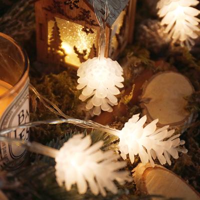 China 1.5m Plastic Holiday Party 10led Christmas Pine Cone Shape LED Home String Light for sale