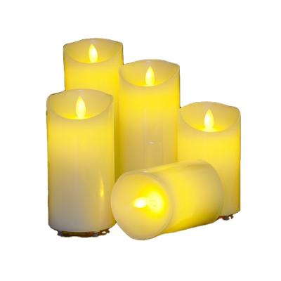 China Real Wax Ivory Realistic Home Decoration Battery Operated Durable LED Color LED Simulation Votive Realistic Electric Candles for sale